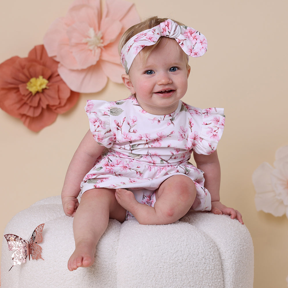 Cherry Blossom Short Sleeve Organic Dress