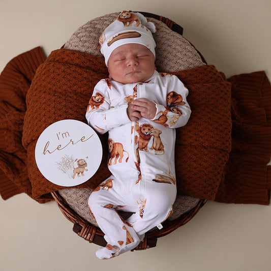 Lion Organic Snuggle Sleepsuit Zip Footie