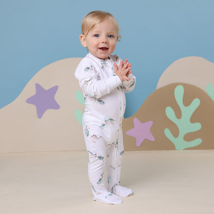 Turtle Organic Snuggle Sleepsuit Zip Footie