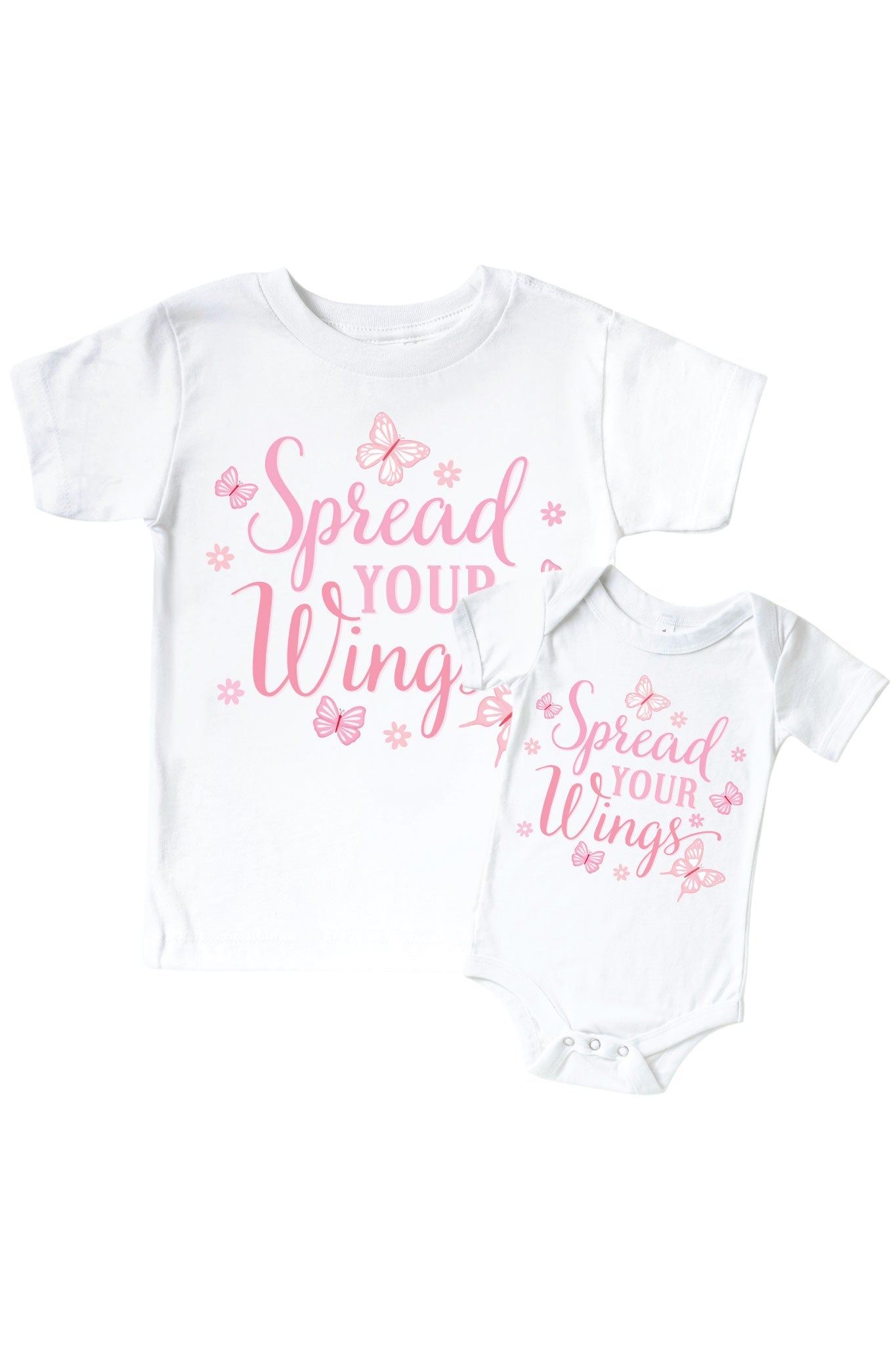 Spread Your Wings Graphic Bodysuit & Kids Tee | White