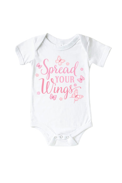 Spread Your Wings Graphic Bodysuit & Kids Tee | White