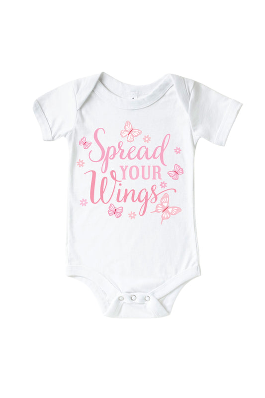 Spread Your Wings Graphic Bodysuit & Kids Tee | White