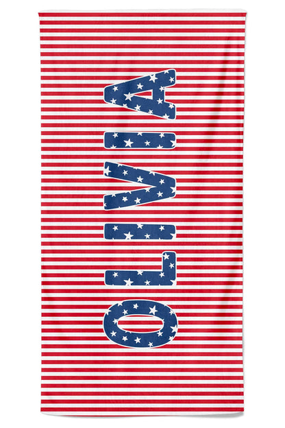 Personalized Kids Beach Towel | Stars & Stripes Party