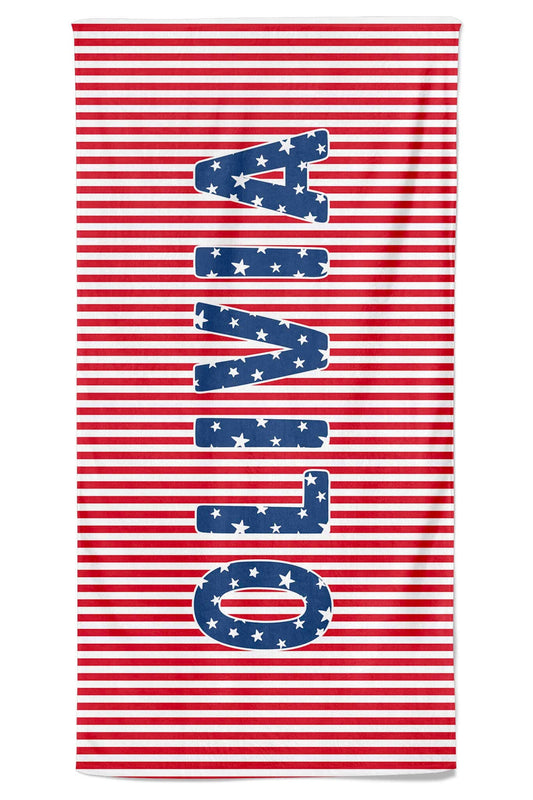 Personalized Kids Beach Towel | Stars & Stripes Party