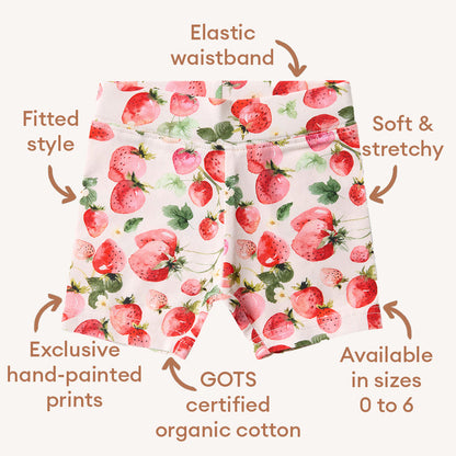 Strawberry Organic Bike Shorts
