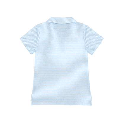 boys powder blue stripe cotton polo