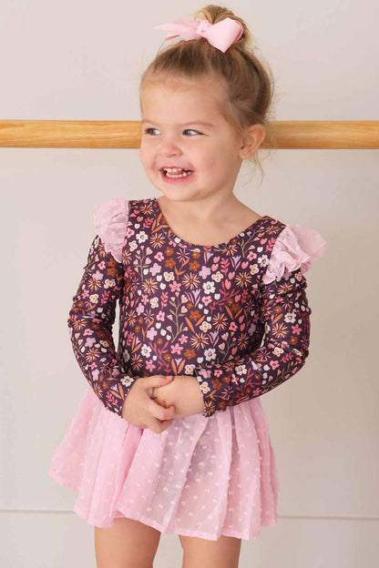 Long Sleeve Swiss Dot Leotard | Sugar Plum
