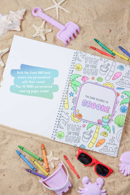 Personalized Coloring Book | Beach Bash