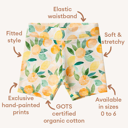 Sunny Citrus Organic Bike Shorts