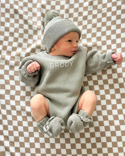 Personalized Printed Knit Sweater Bubble | Smoke
