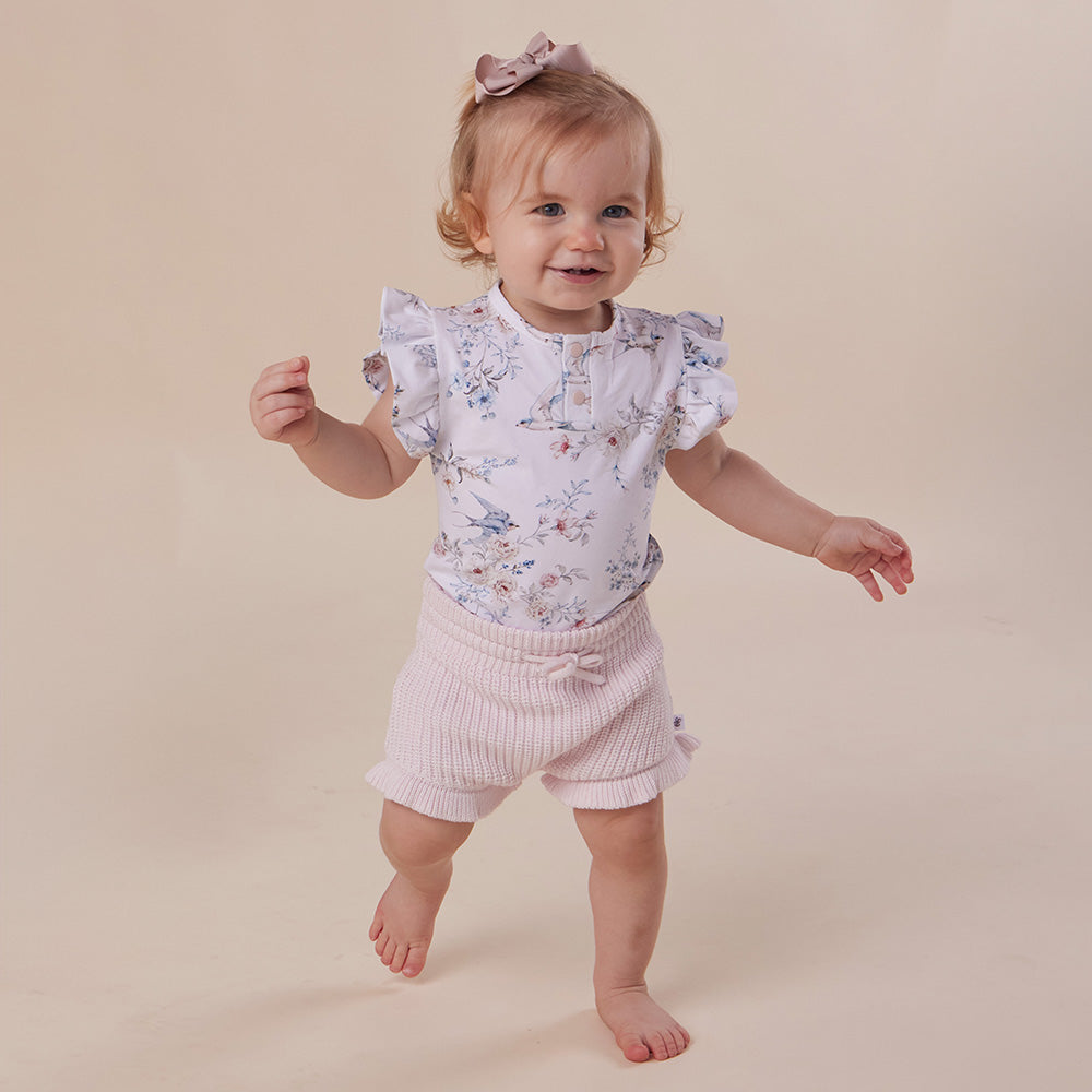 Blush Pink Organic Cotton Knit Bloomers