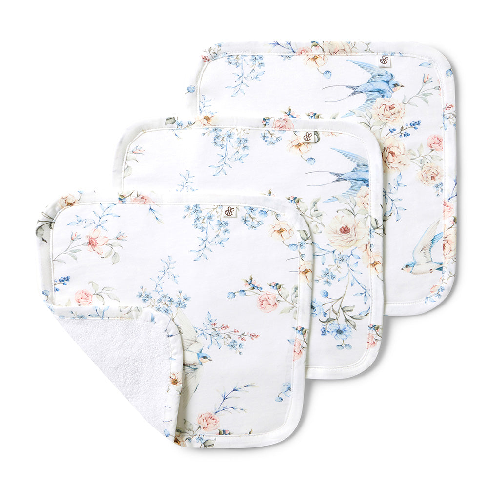 Sweet Swallows Organic Wash Cloths - 3 Pack