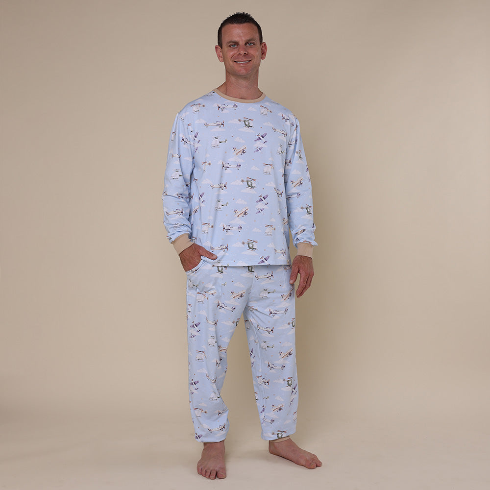 Taking Flight Organic Mens Long Sleeve PJ Set