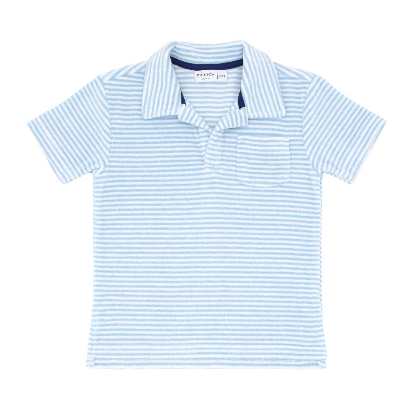 boys powder blue stripe french terry polo