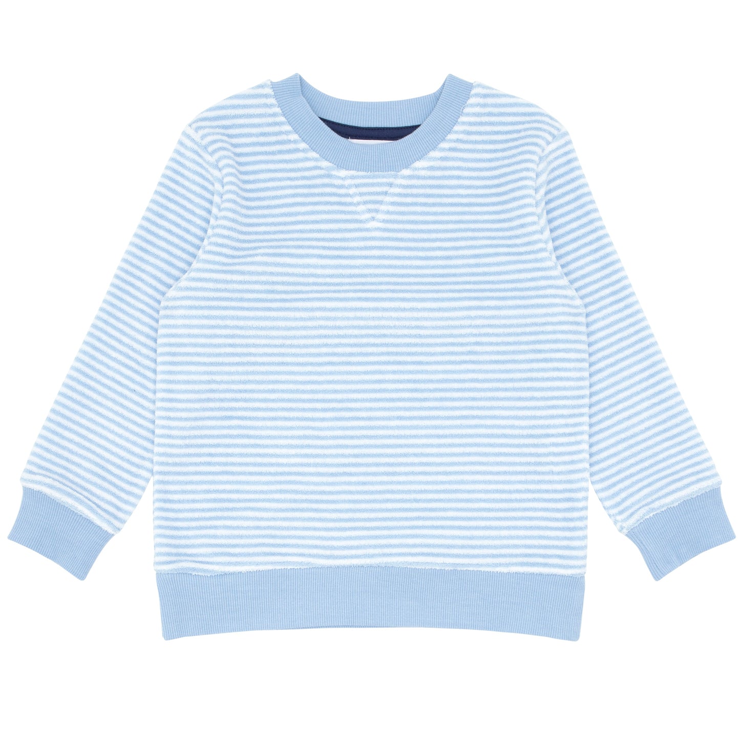 unisex powder blue stripe french terry sweatshirt