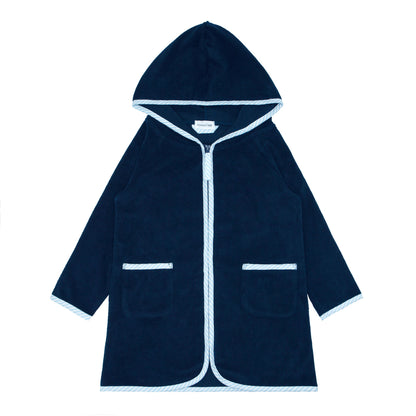 unisex navy french terry zipper coverup