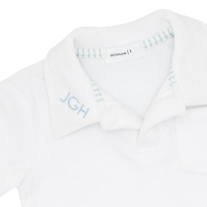 boys white french terry polo