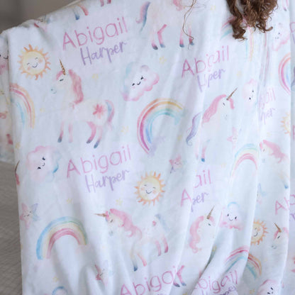 Magical Unicorns Personalized Kids Blanket