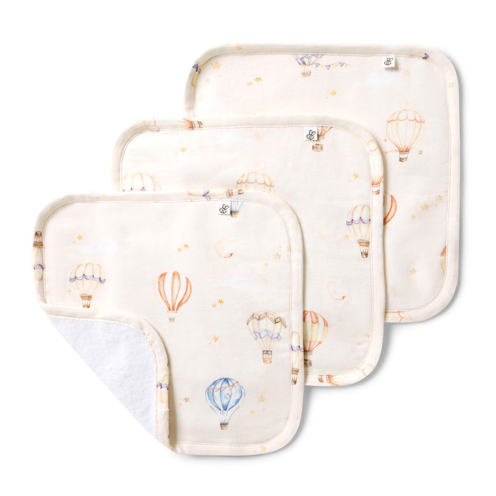 Up & Away Organic Wash Cloths - 3 Pack