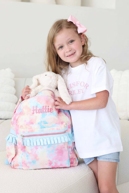 Kids Embroidered Ruffle Backpack | Candy Clouds