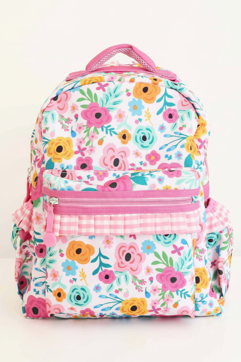 Kids Embroidered Ruffle Backpack | Pretty Poppies