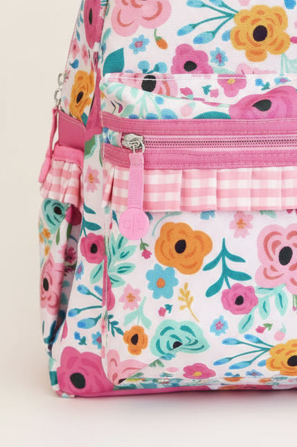 Kids Embroidered Ruffle Backpack | Pretty Poppies