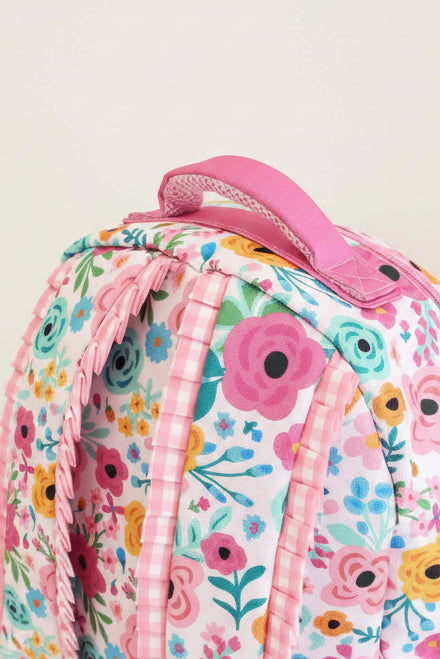 Kids Embroidered Ruffle Backpack | Pretty Poppies