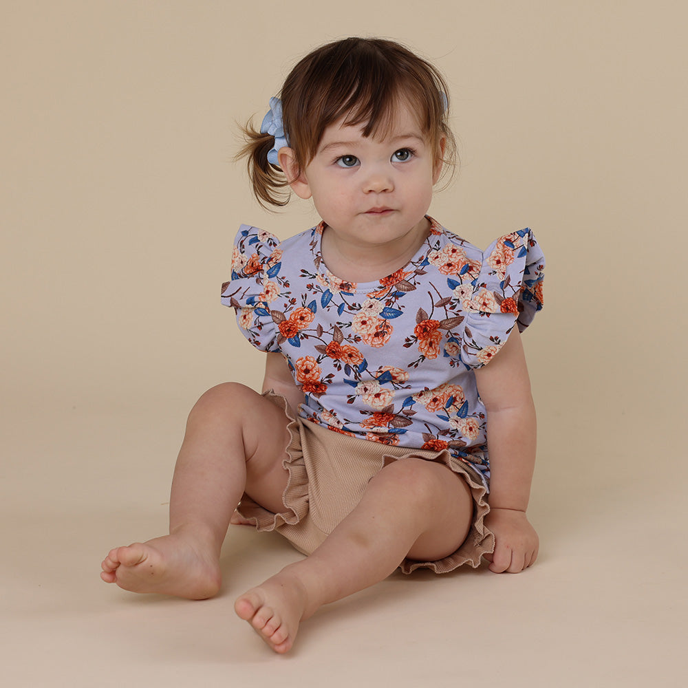 Vintage Blossom Organic T-Shirt with Frill