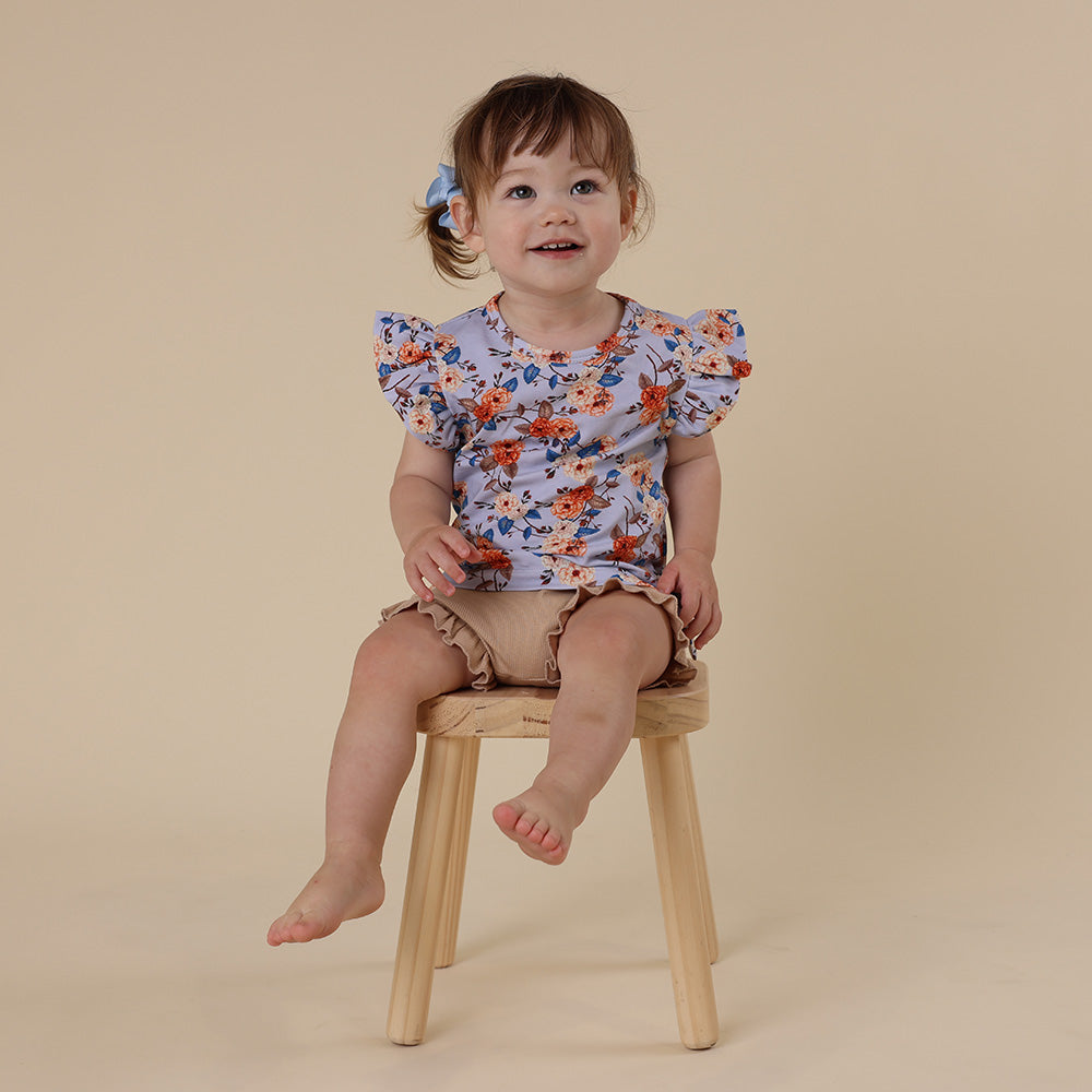 Vintage Blossom Organic T-Shirt with Frill