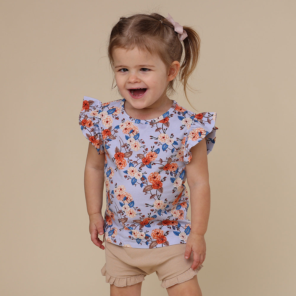 Vintage Blossom Organic T-Shirt with Frill