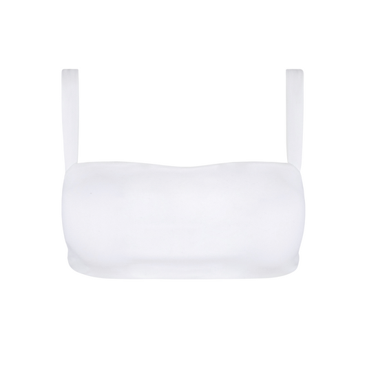 women's white bandeau bikini top