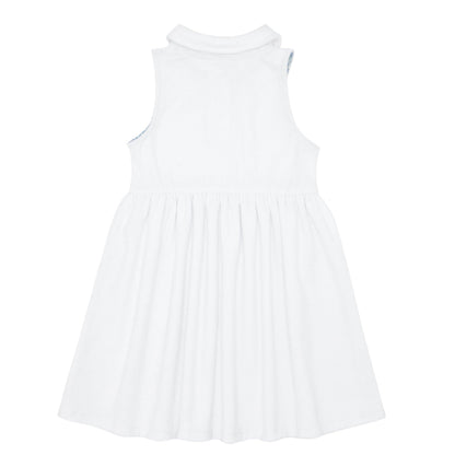 girls white french terry tennis dress