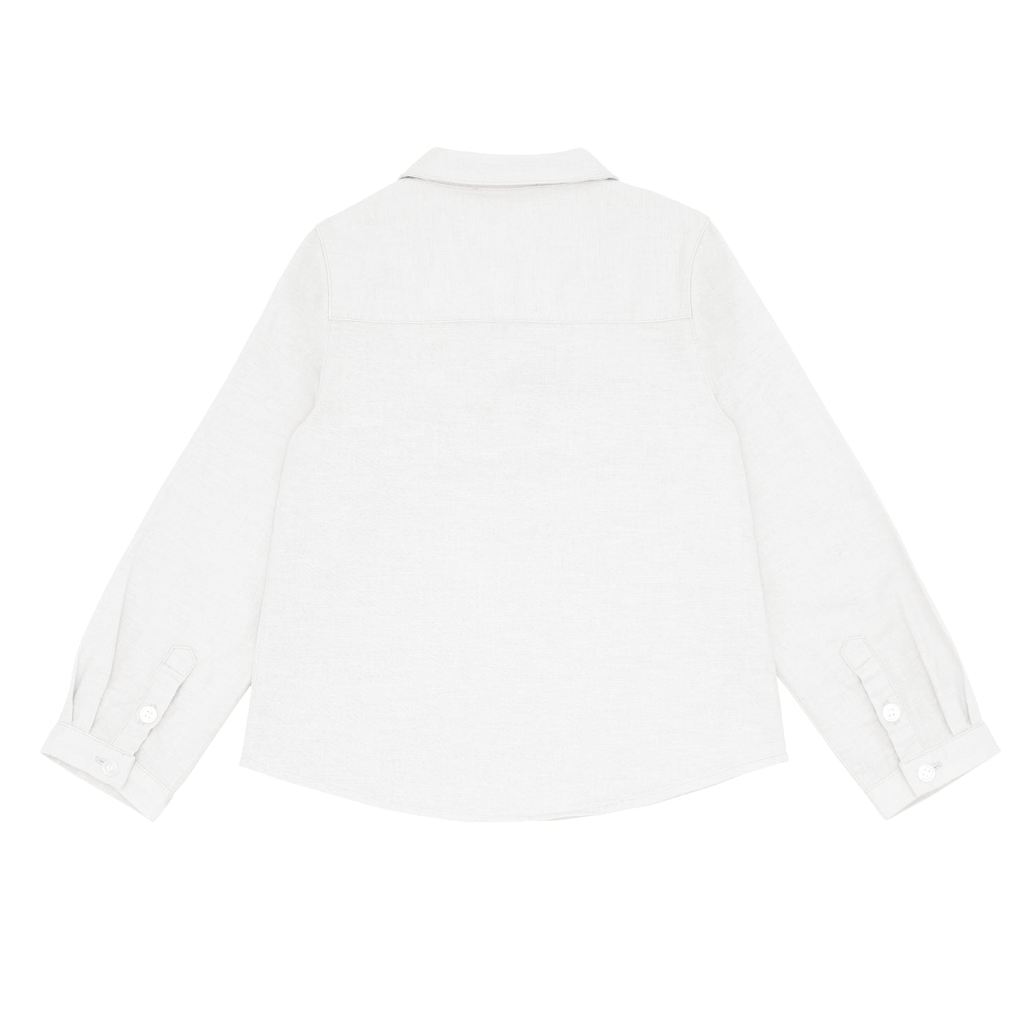 boys white long sleeve pop-over shirt