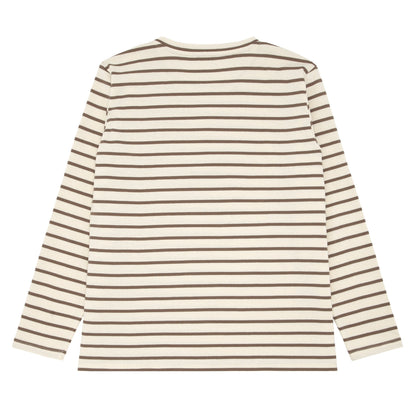 women's mocha stripe long sleeve tee