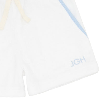boys white french terry short