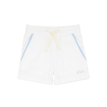 boys white french terry short